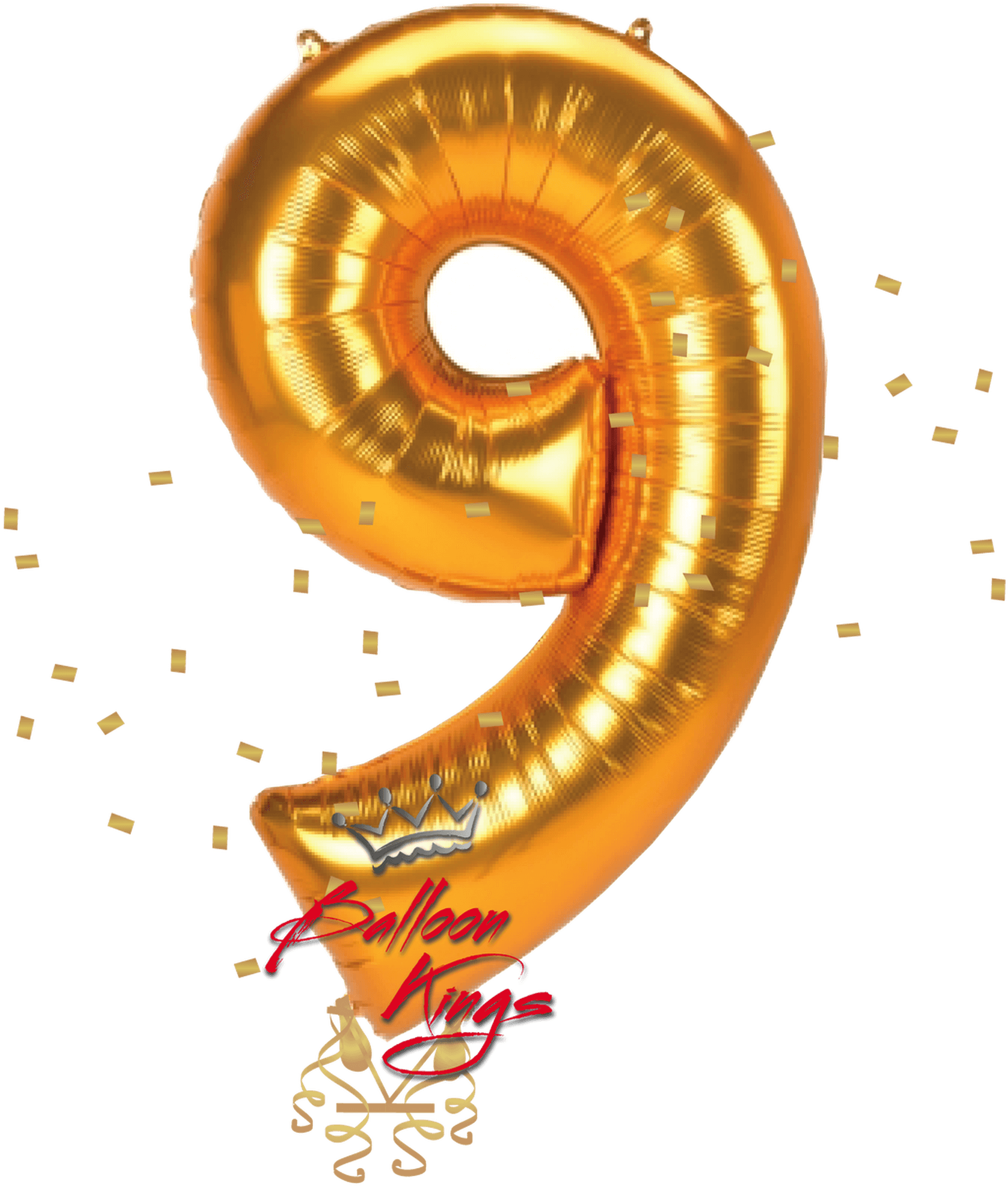 Golden Number9 Balloon PNG