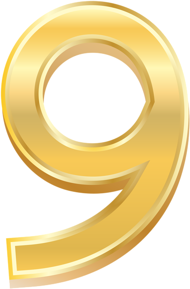 Golden Number9 Graphic PNG