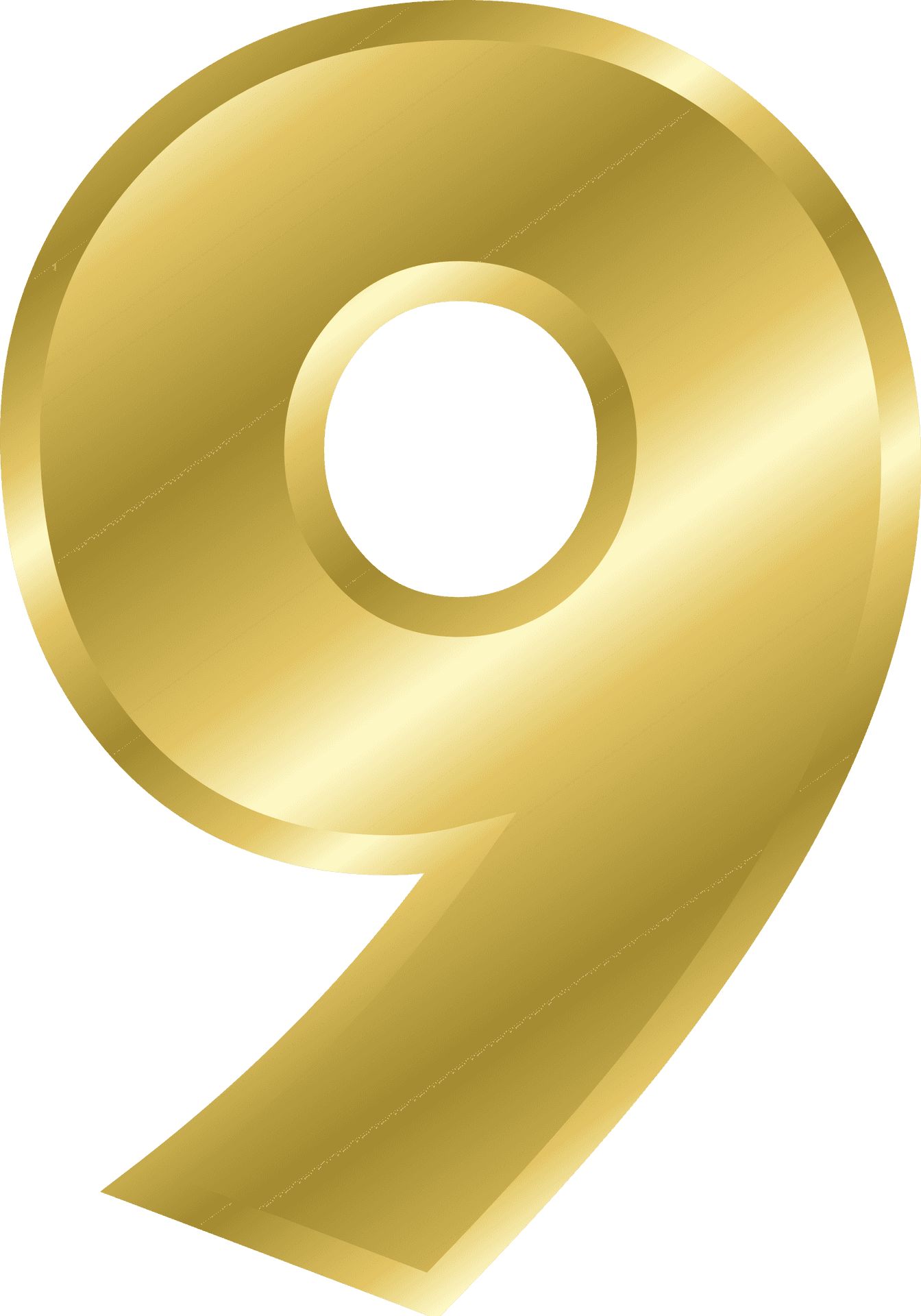 Golden Number9 Graphic PNG