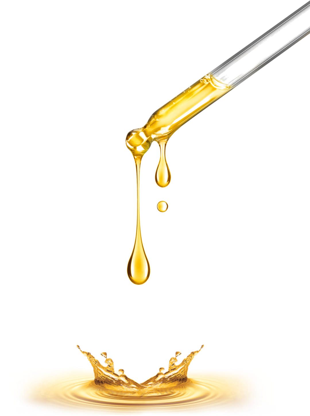 Golden Oil Dropand Splash PNG