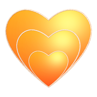 Golden Orange Gradient Heart PNG