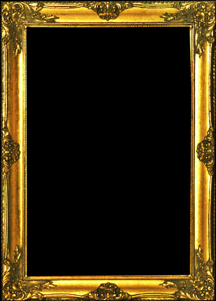 Golden Ornate Frame Empty PNG