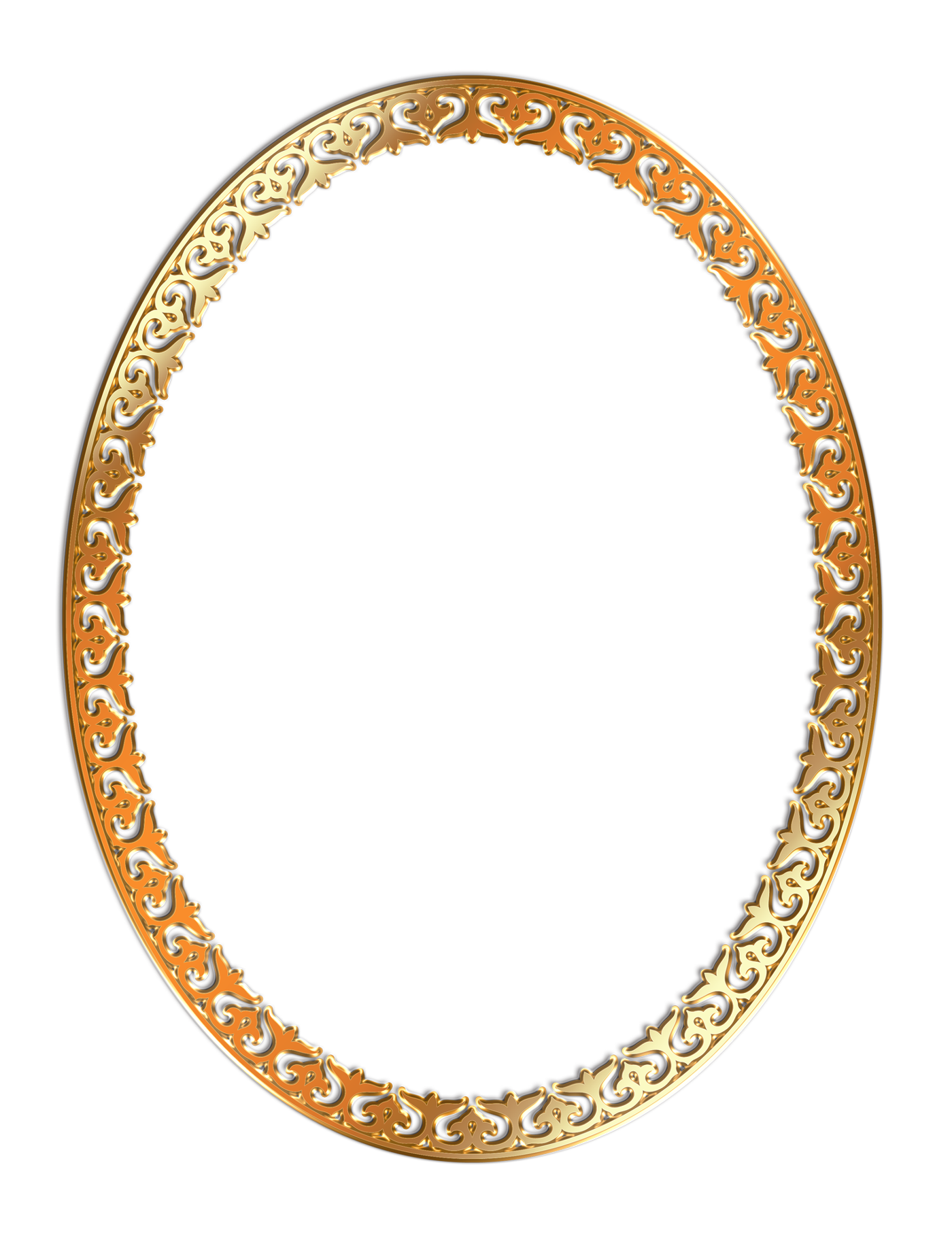Golden Ornate Frame Oval PNG