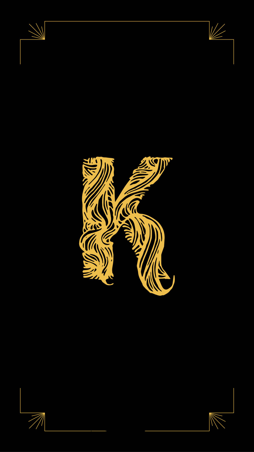 Golden Ornate Letter K Wallpaper