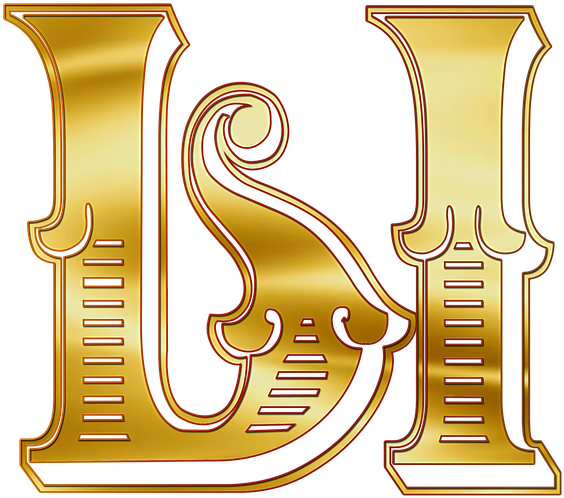 Golden Ornate Letter L PNG