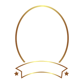 Golden Oval Frame Design PNG