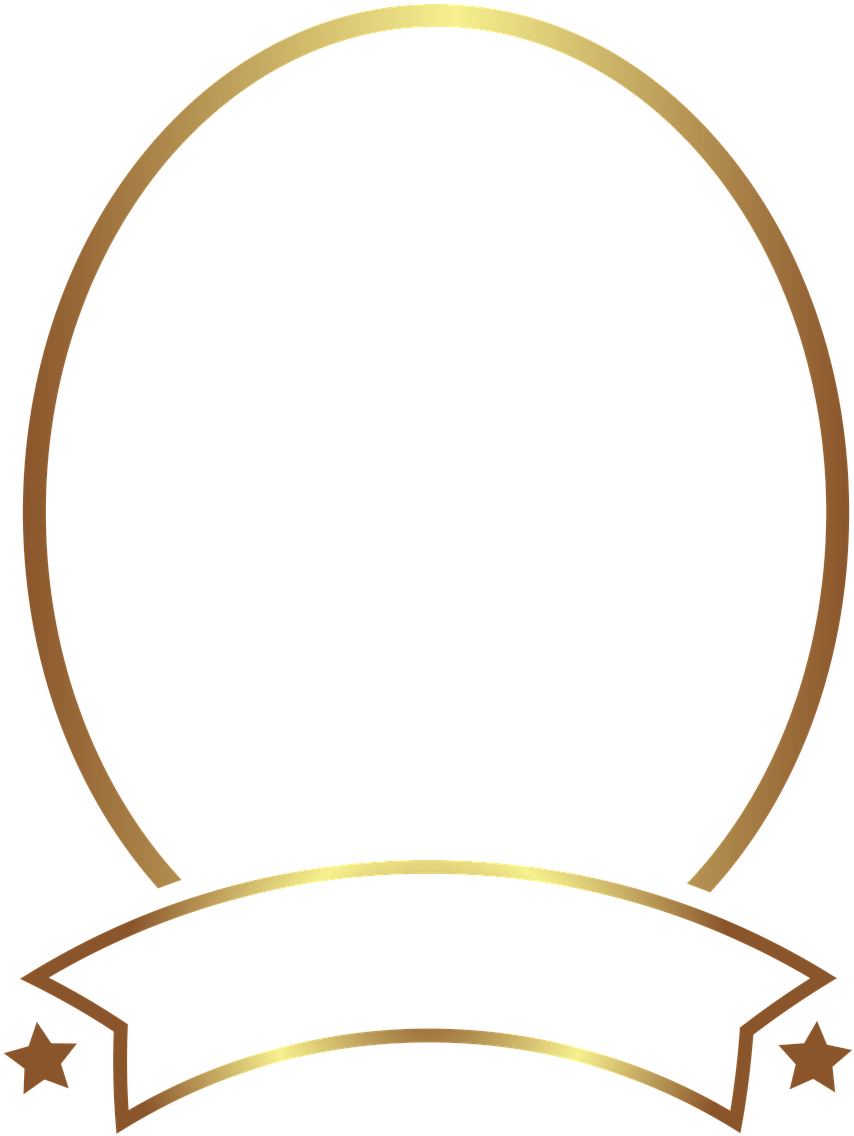 Golden Oval Framewith Banner PNG
