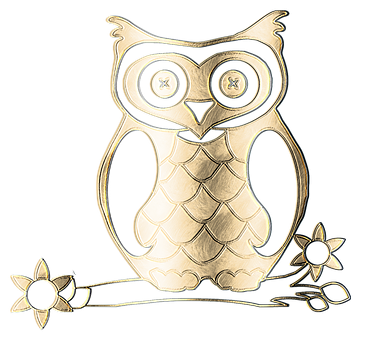 Golden Owl Artwork PNG