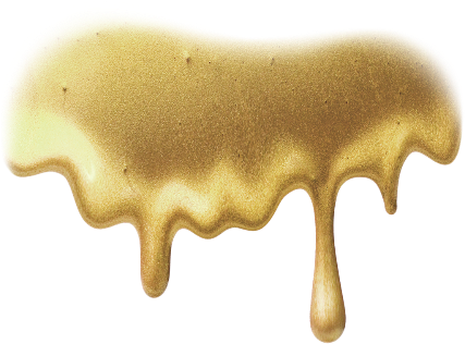 Golden Paint Drip Texture PNG