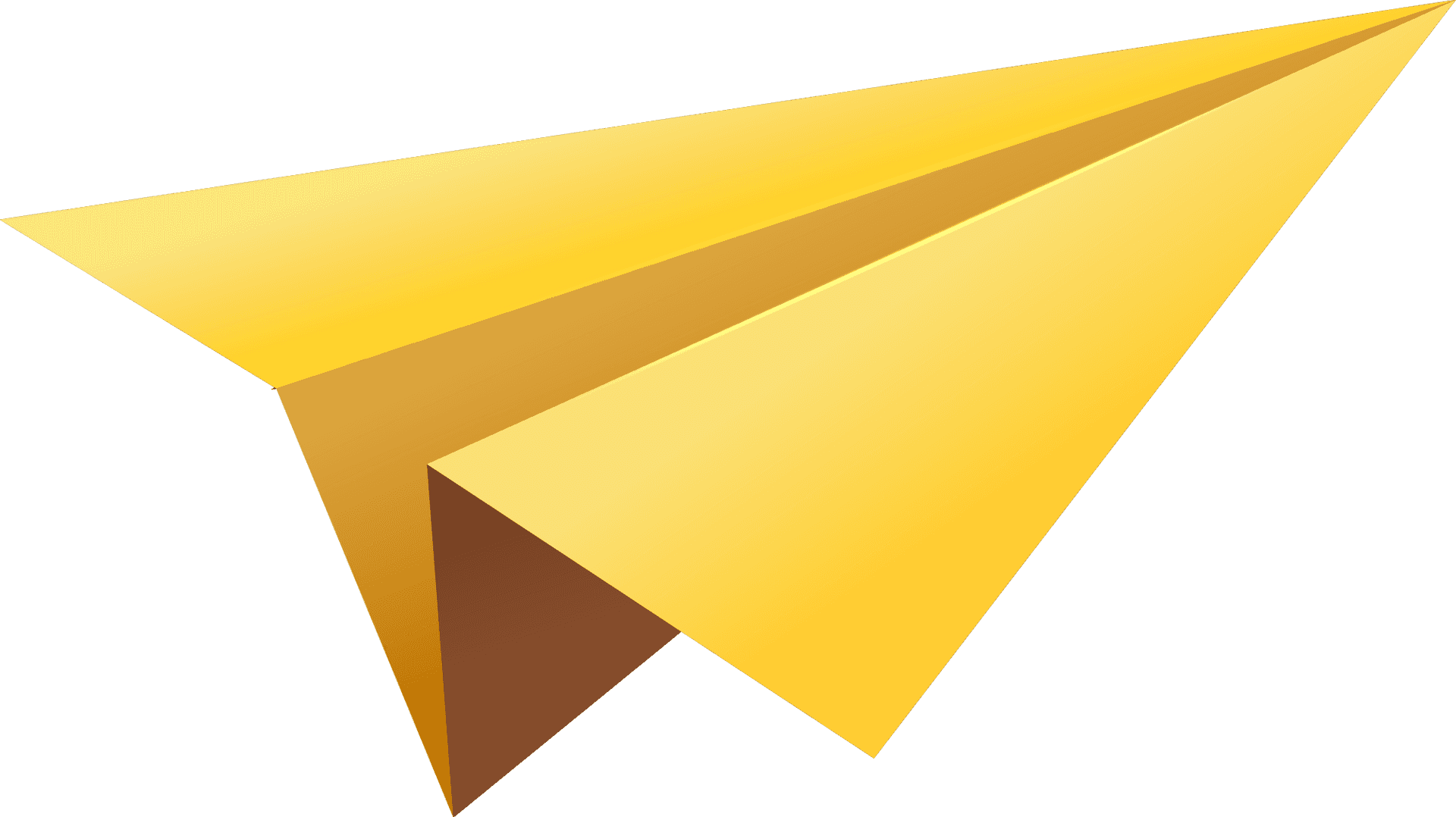 Golden Paper Plane Graphic PNG