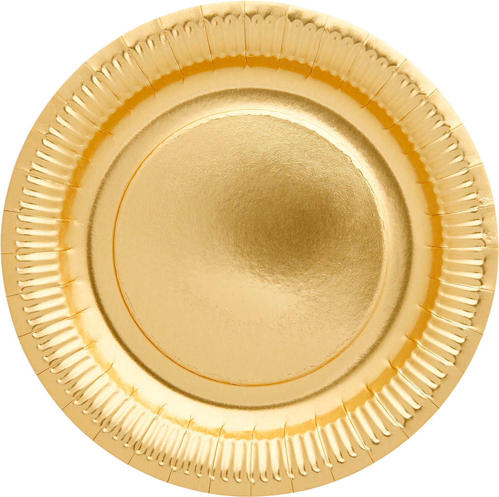 Golden Paper Plate Top View PNG