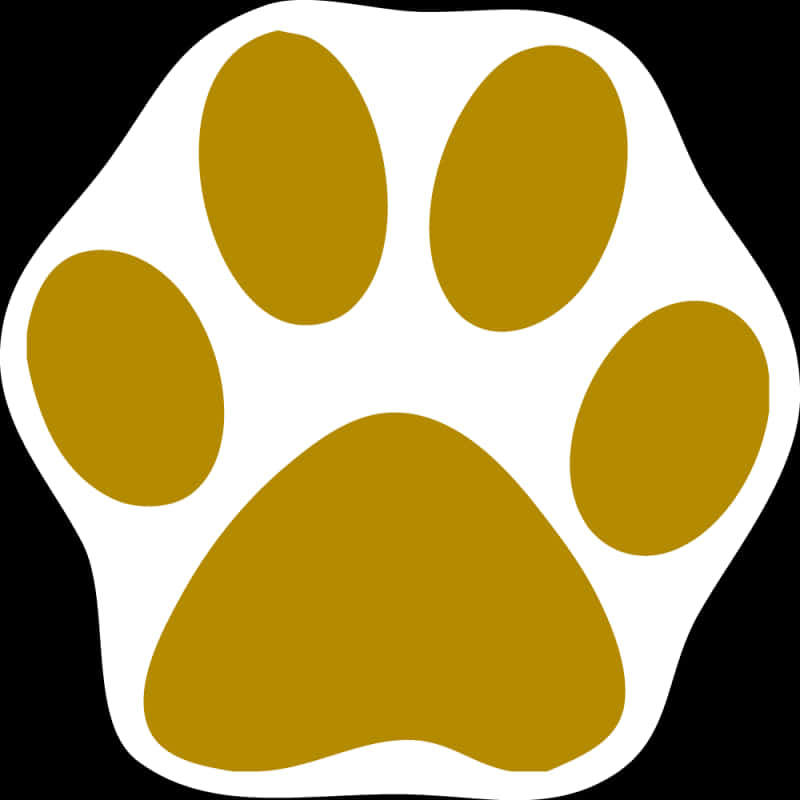 Golden Paw Print Graphic PNG