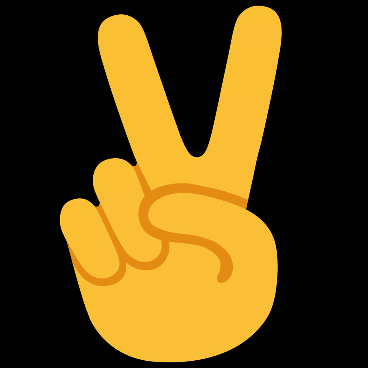 Golden Peace Sign Emoji PNG