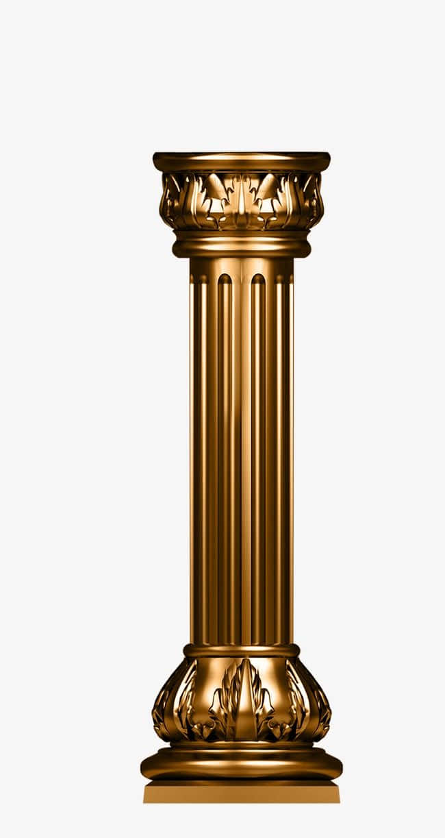 Golden Pillar On White Background Wallpaper