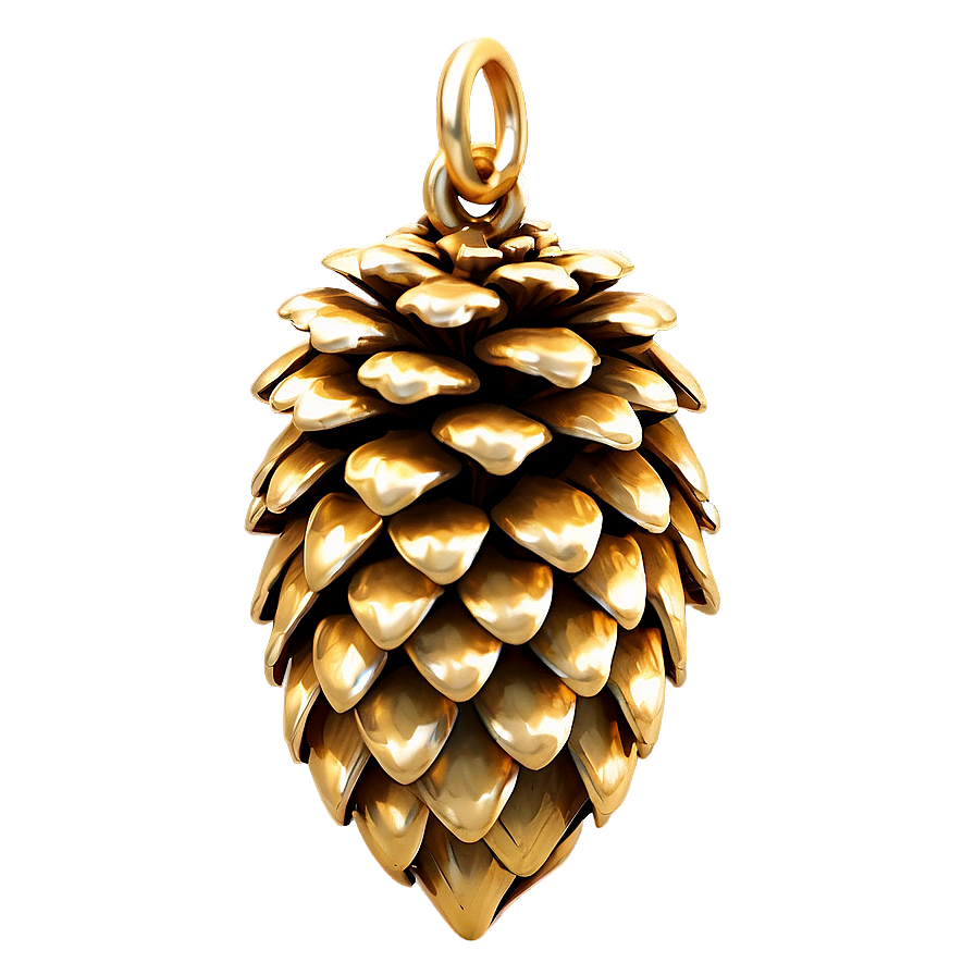 Golden Pinecone Charm Png Jtj34 PNG