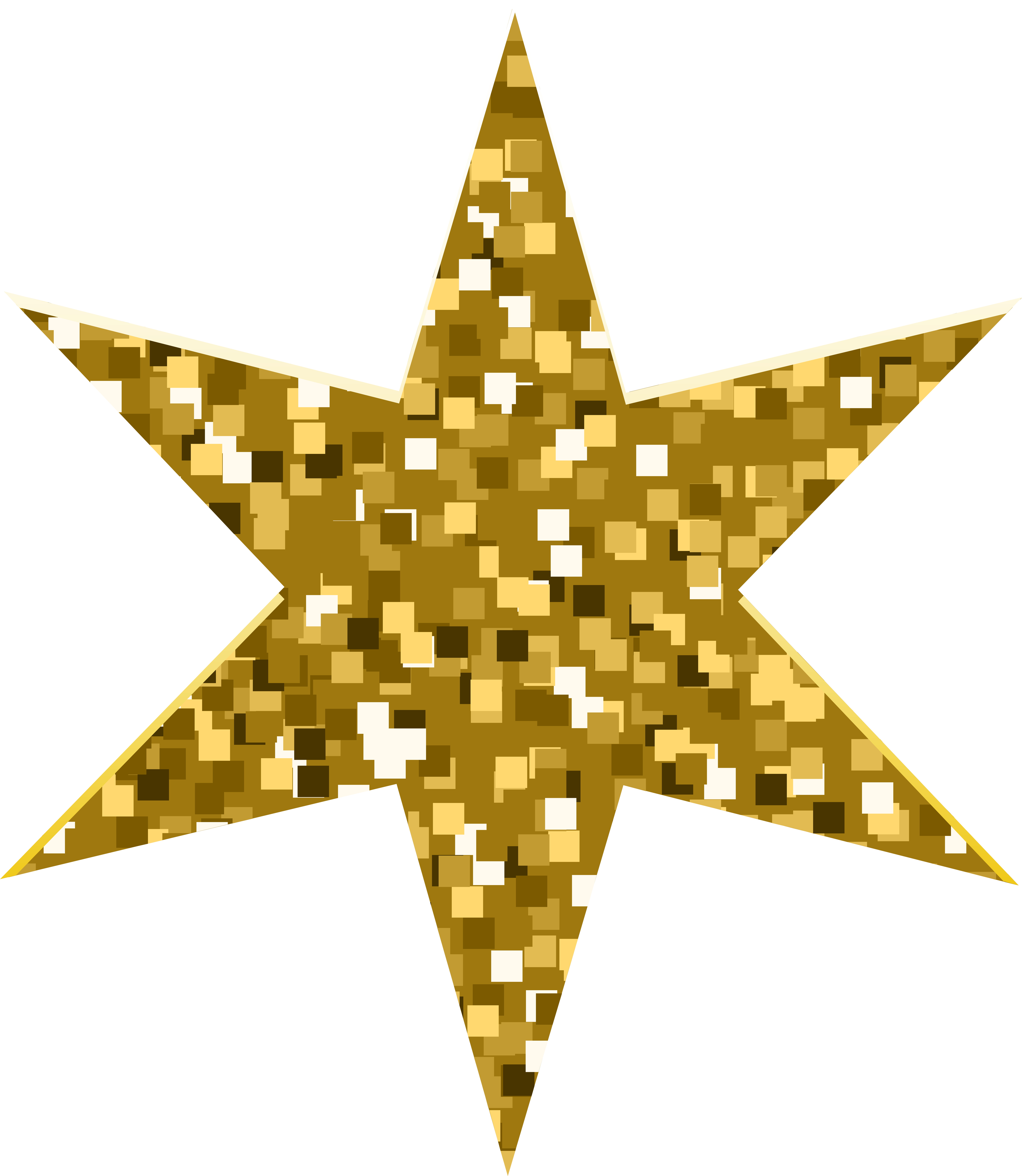 Golden Pixel Star Clipart PNG