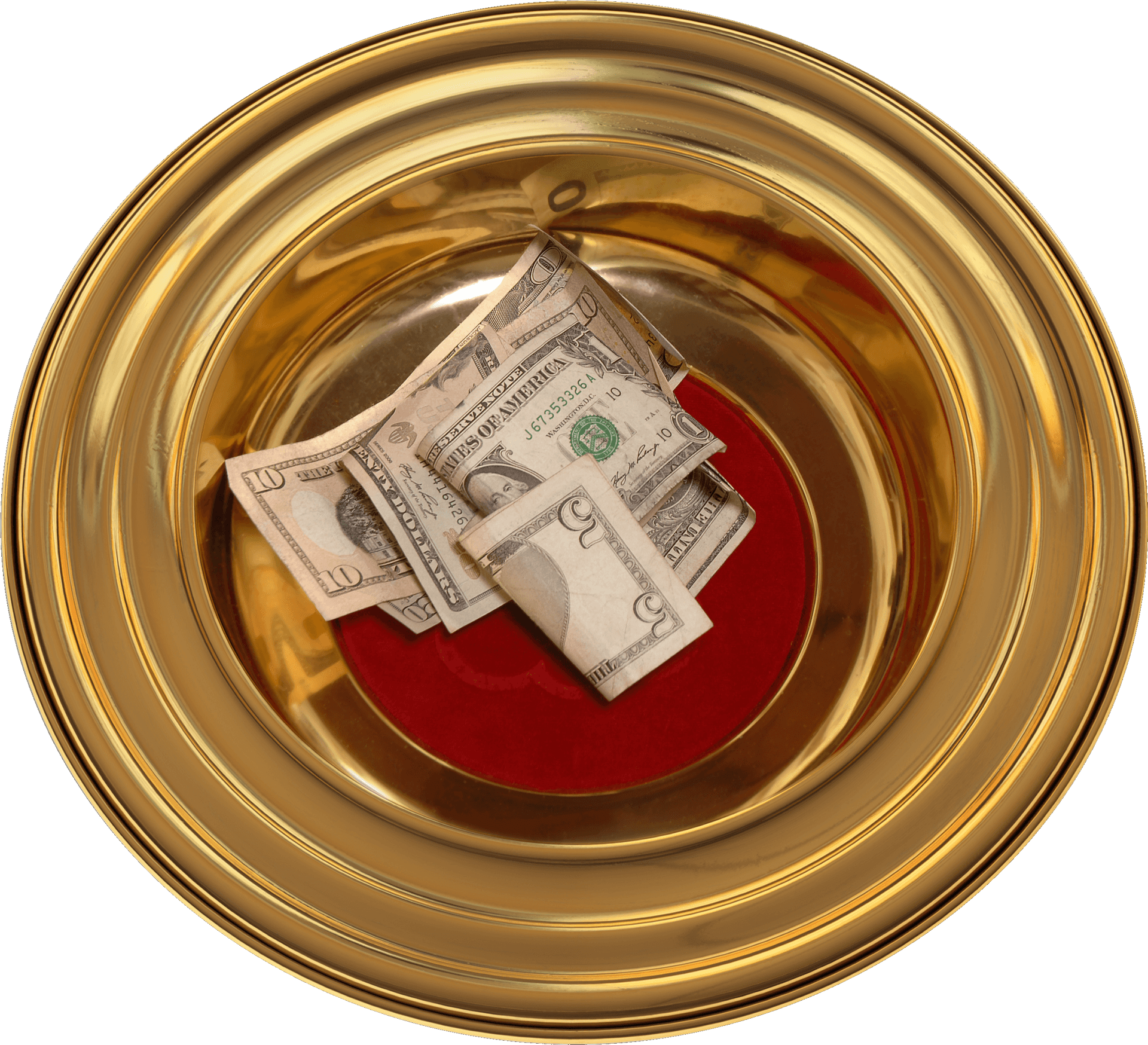 Golden Plate Cash Offering PNG