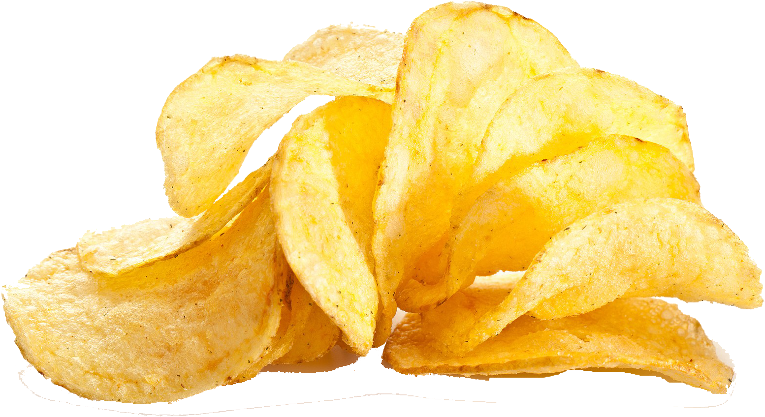 Golden Potato Chips Stacked PNG