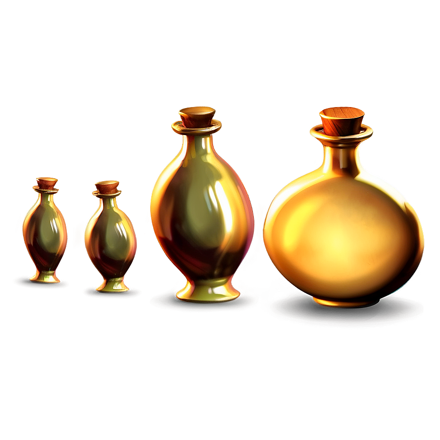 Golden Potion Bottle Png Njv PNG