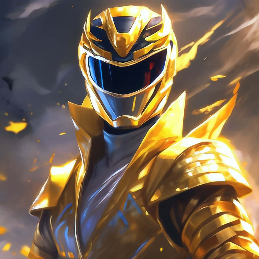 Golden Power Ranger Artwork Wallpaper