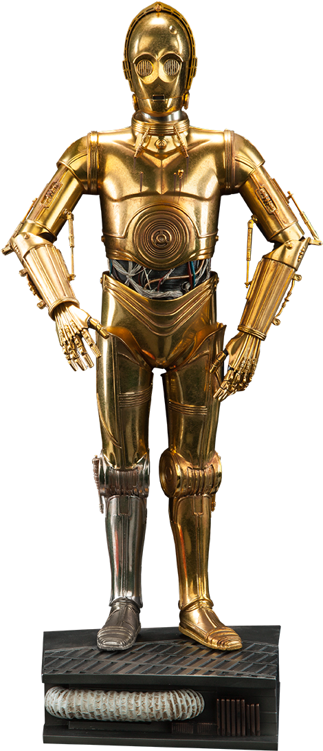 Golden Protocol Droid Figure PNG