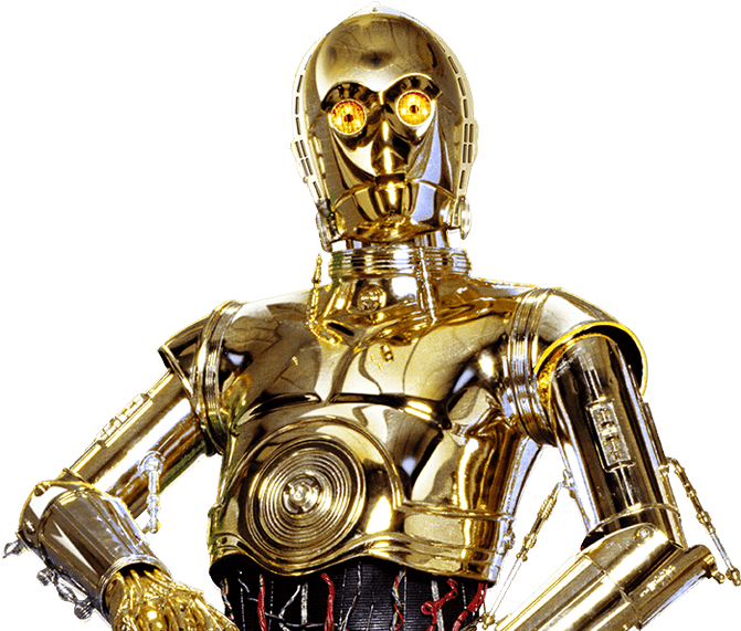 Golden Protocol Droid Portrait PNG