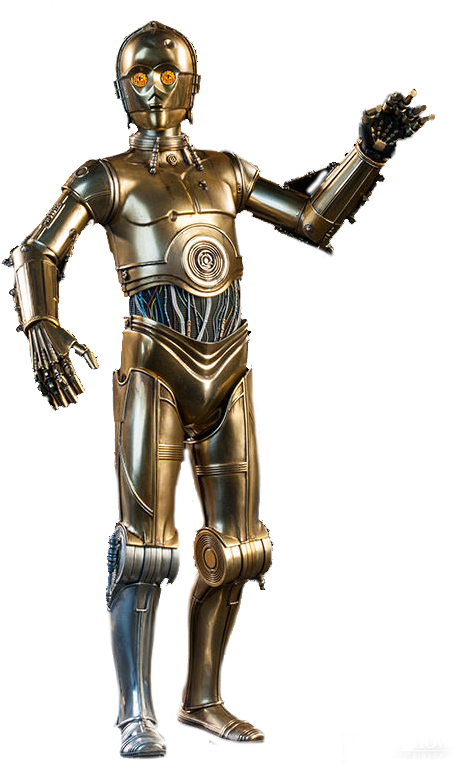 Golden Protocol Droid Pose PNG