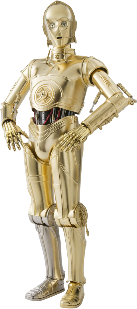 Golden Protocol Droid Standing PNG