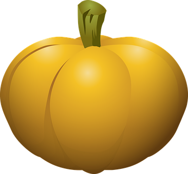 Golden Pumpkin Vector Illustration PNG