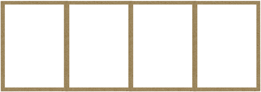 Golden Quadruple Photo Frames PNG