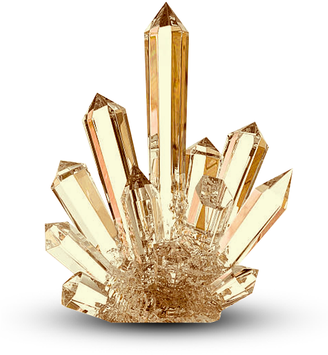 Golden Quartz Crystal Cluster PNG