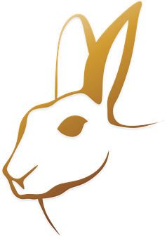 Golden Rabbit Silhouette Graphic PNG