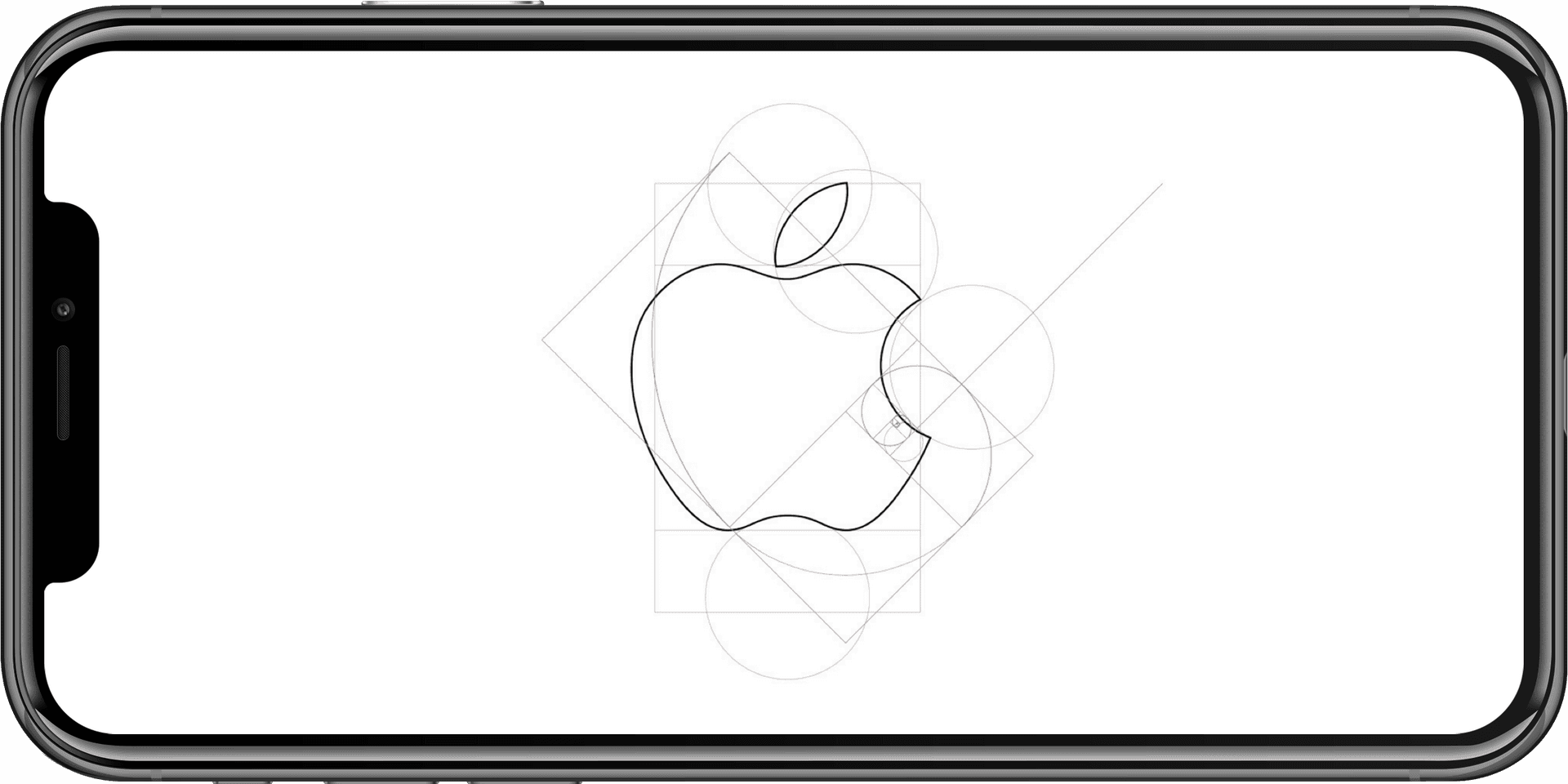Golden Ratio Apple Logo Design PNG