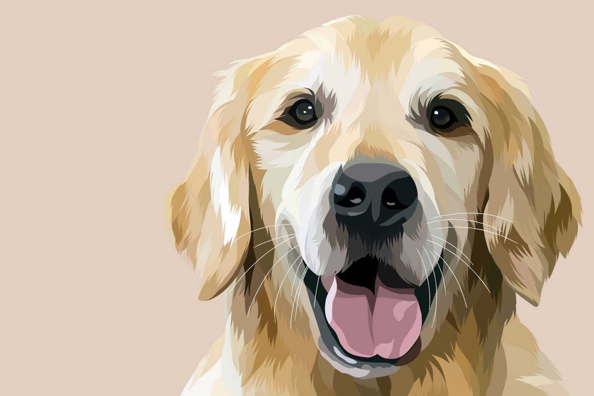 Golden Retriever Dog Art Wallpaper