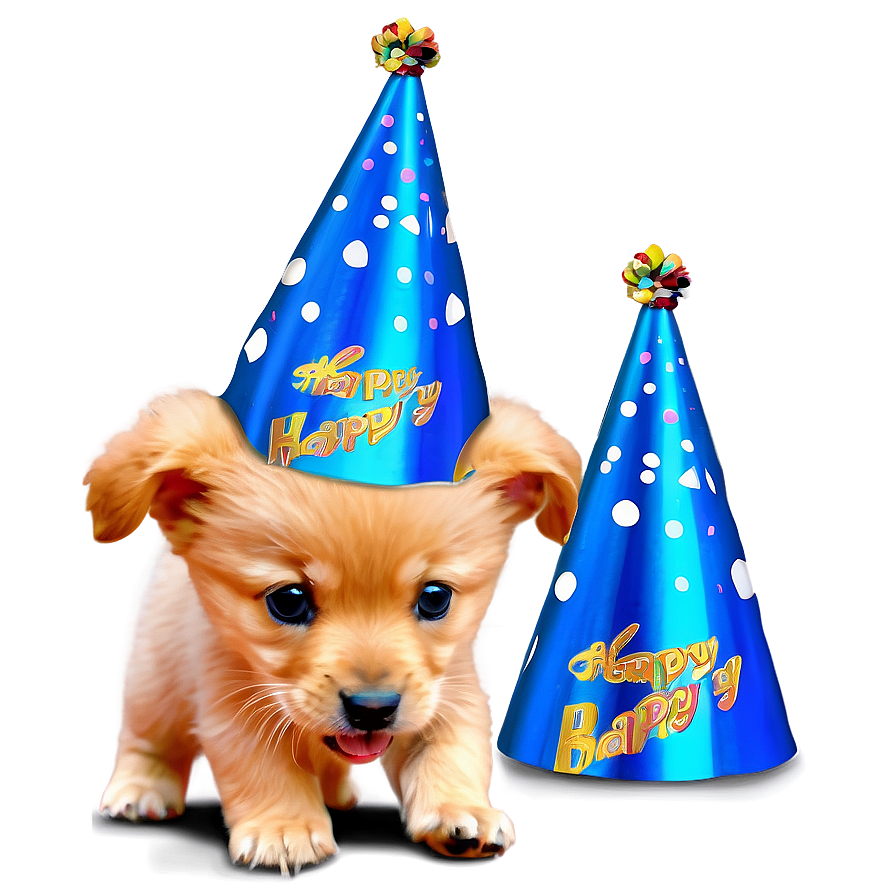 Golden Retriever Puppy Birthday Hat Png 48 PNG