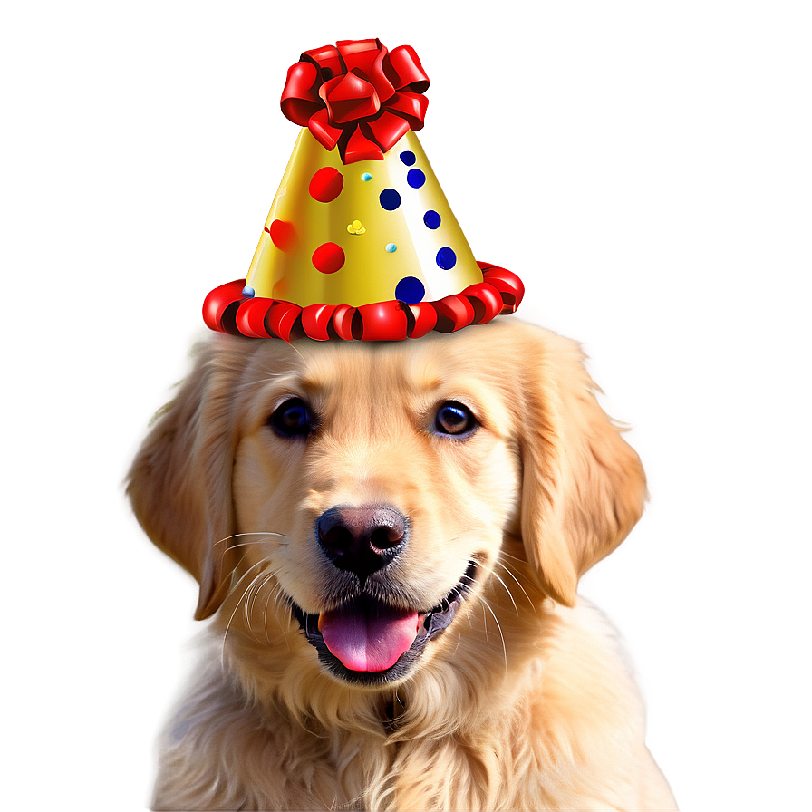 Golden Retriever Puppy Birthday Hat Png 62 PNG