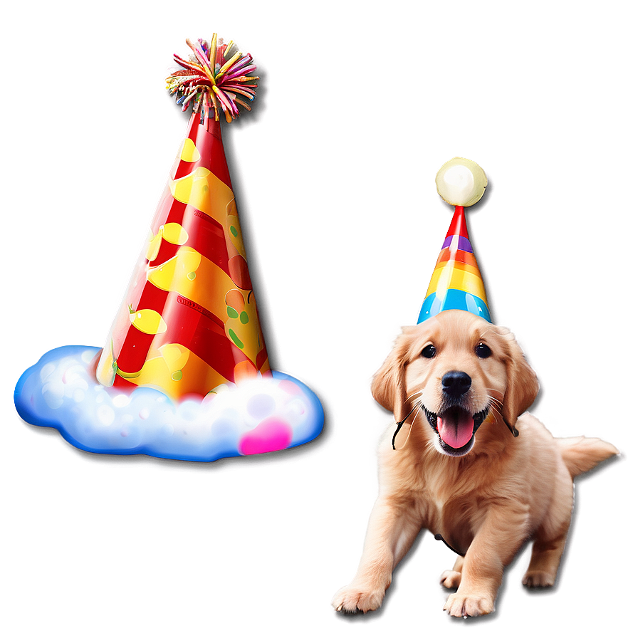 Golden Retriever Puppy Birthday Hat Png Vdy54 PNG