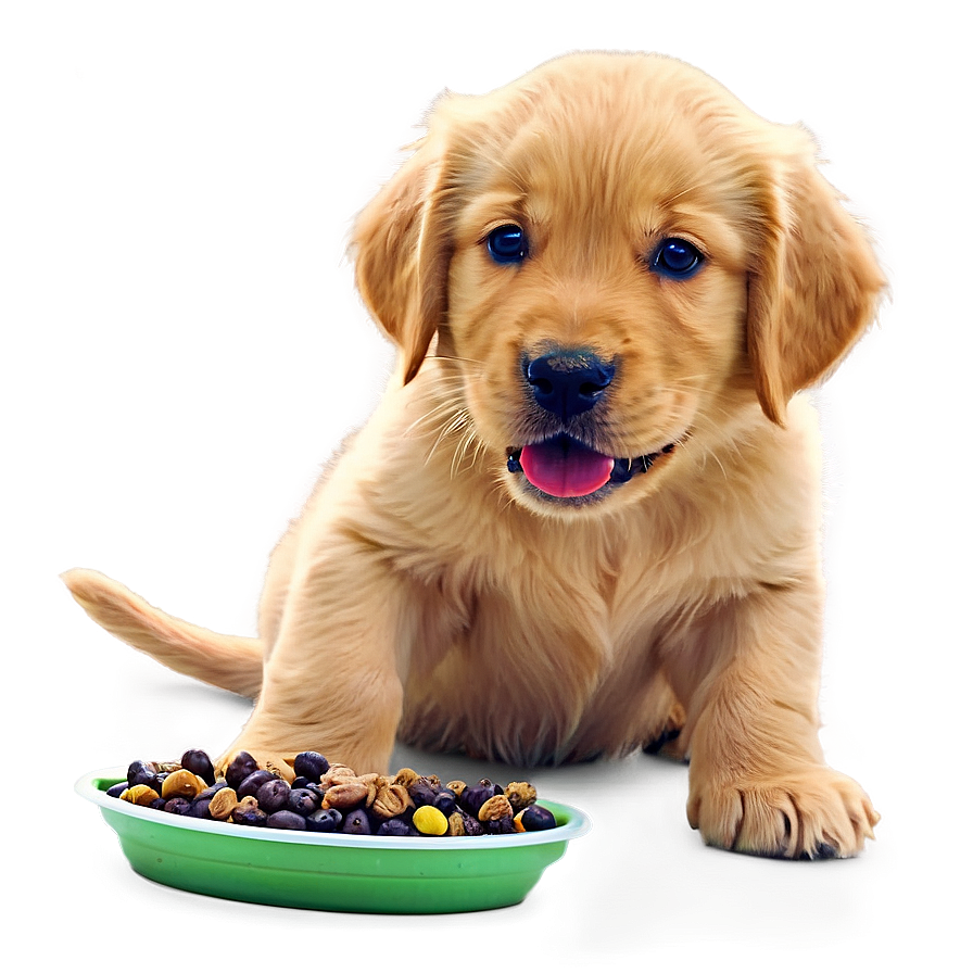 Golden Retriever Puppy Eating Png 06252024 PNG