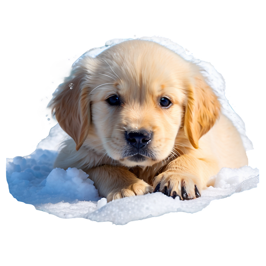 Golden Retriever Puppy In Snow Png 06252024 PNG