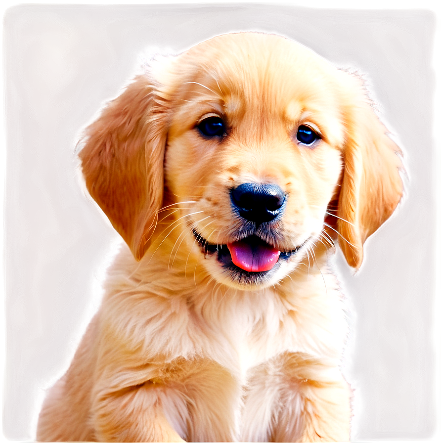 Golden Retriever Puppy Licking Png 06252024 PNG