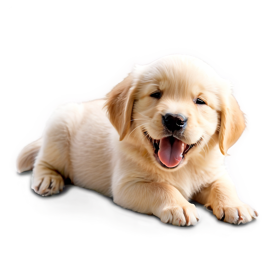 Golden Retriever Puppy Winking Png 06252024 PNG