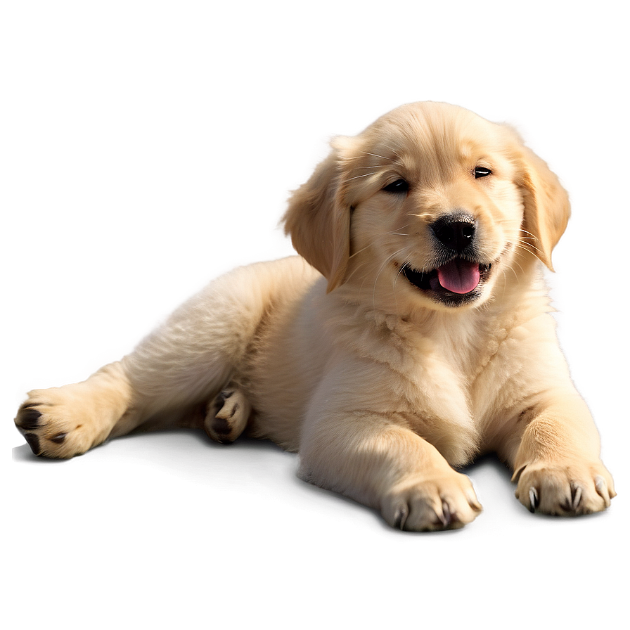 Golden Retriever Puppy Winking Png 06252024 PNG