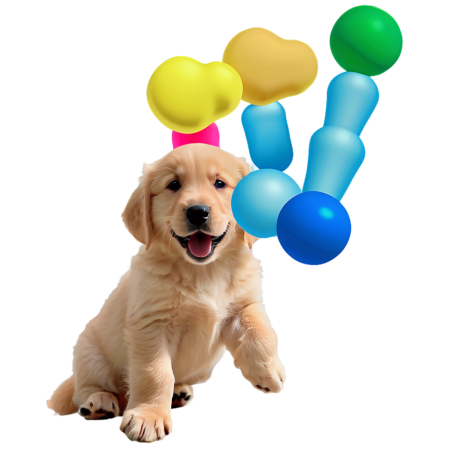 Golden Retriever Puppy With Toys Png 37 PNG