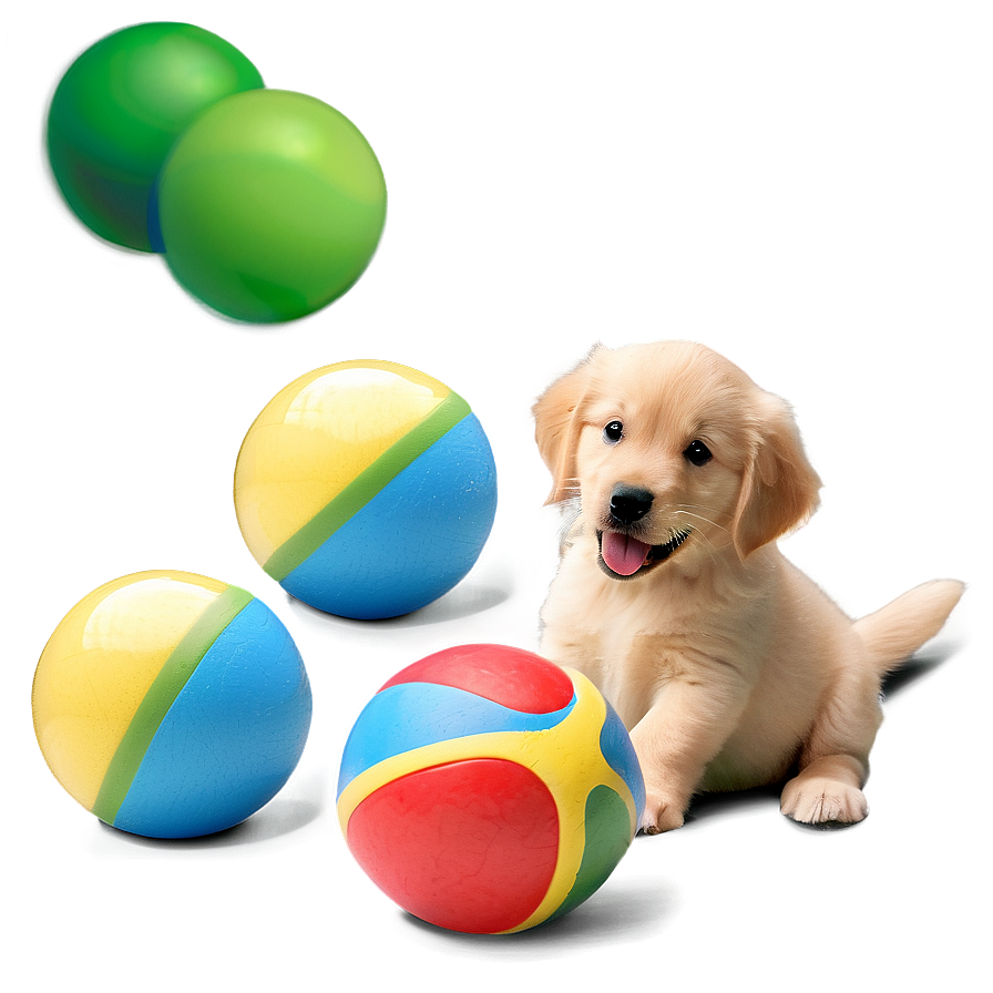 Golden Retriever Puppy With Toys Png Qen PNG