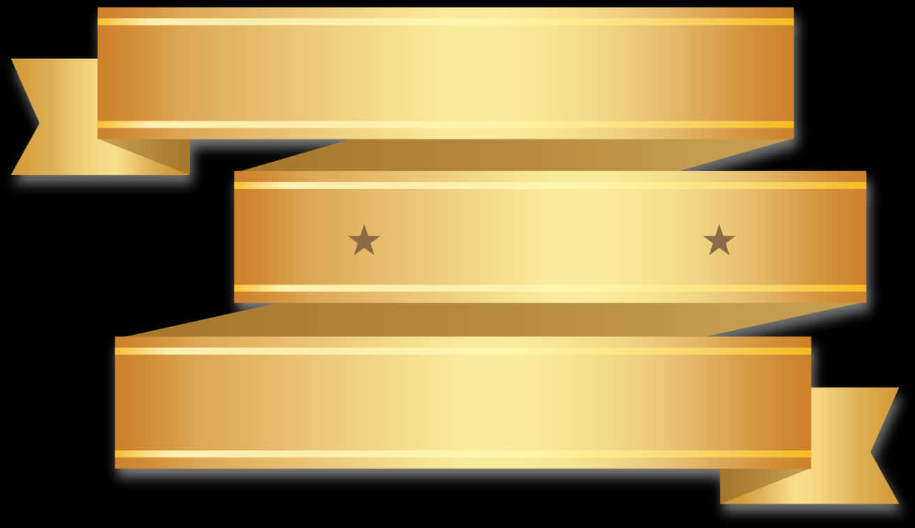 Golden Ribbon Banner Design PNG