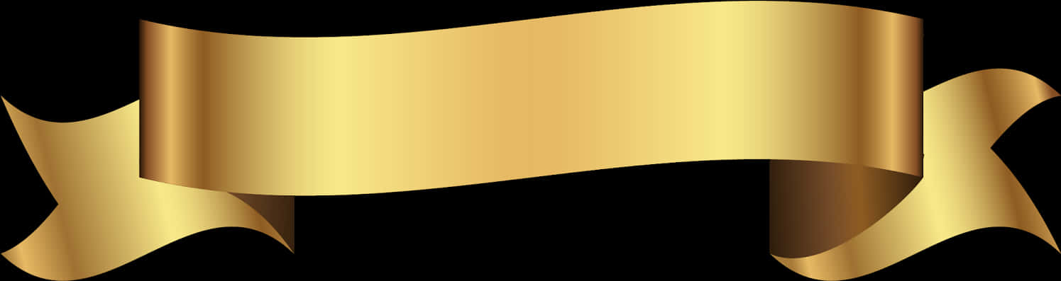 Golden Ribbon Banner Graphic PNG
