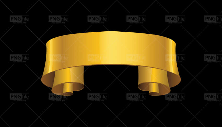 Golden Ribbon Banner Graphic PNG