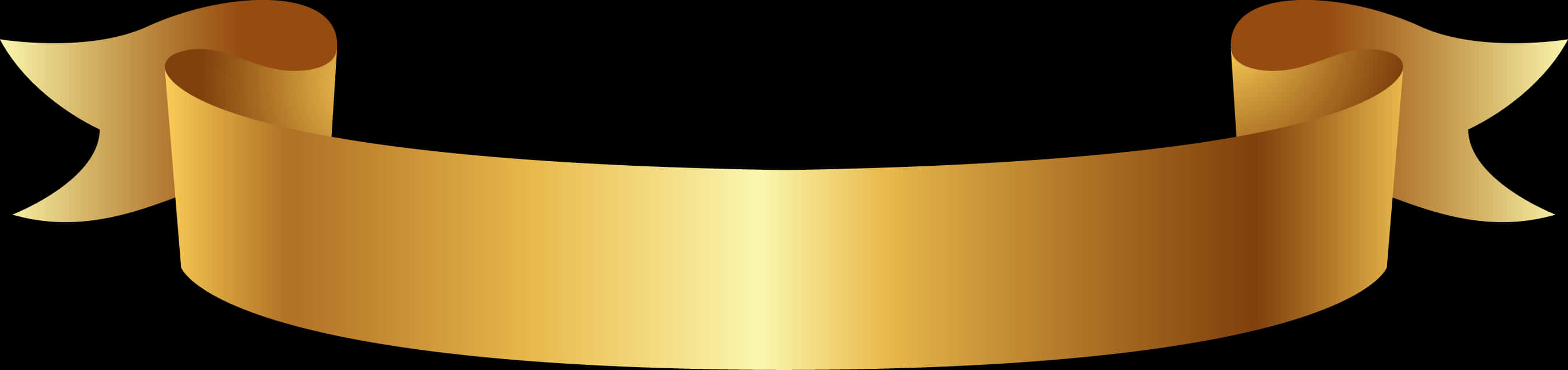 Golden Ribbon Banner Graphic PNG