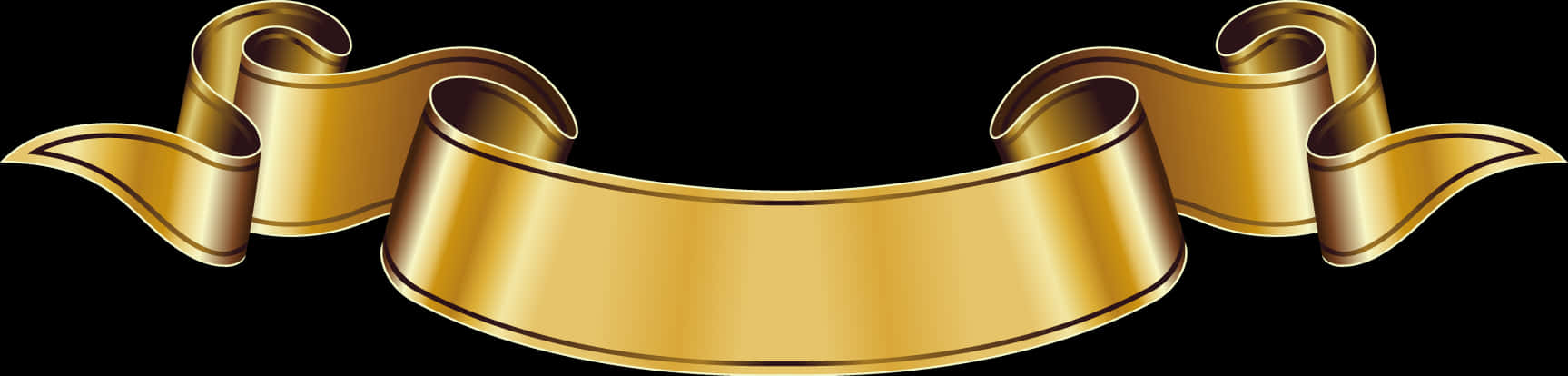 Golden Ribbon Banner Graphic PNG