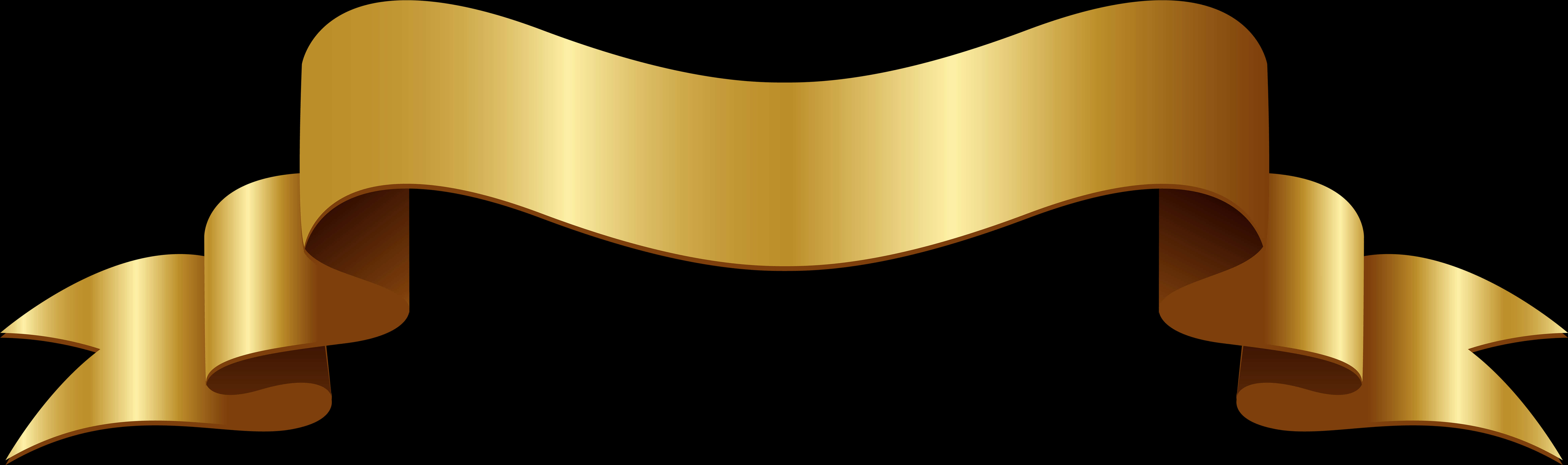 Golden Ribbon Banner Graphic PNG